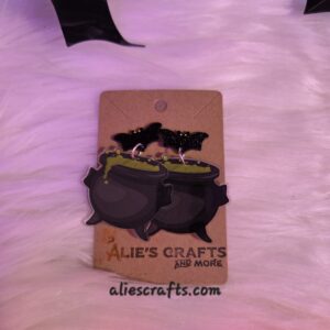 Witch cauldron earrings