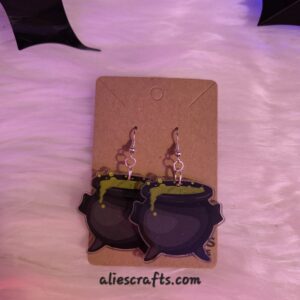 Witch cauldron earrings