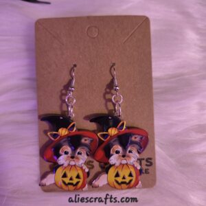 Yorkie Halloween earrings