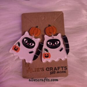 Ghost cat earrings