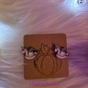 Ghost on float wood earrings