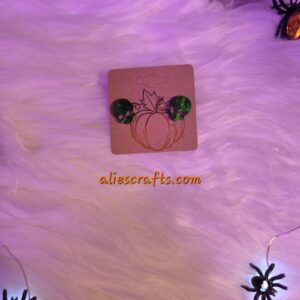 Green skull earrings