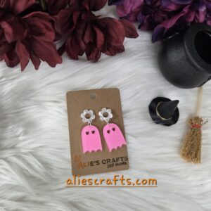 Pink ghost earrings