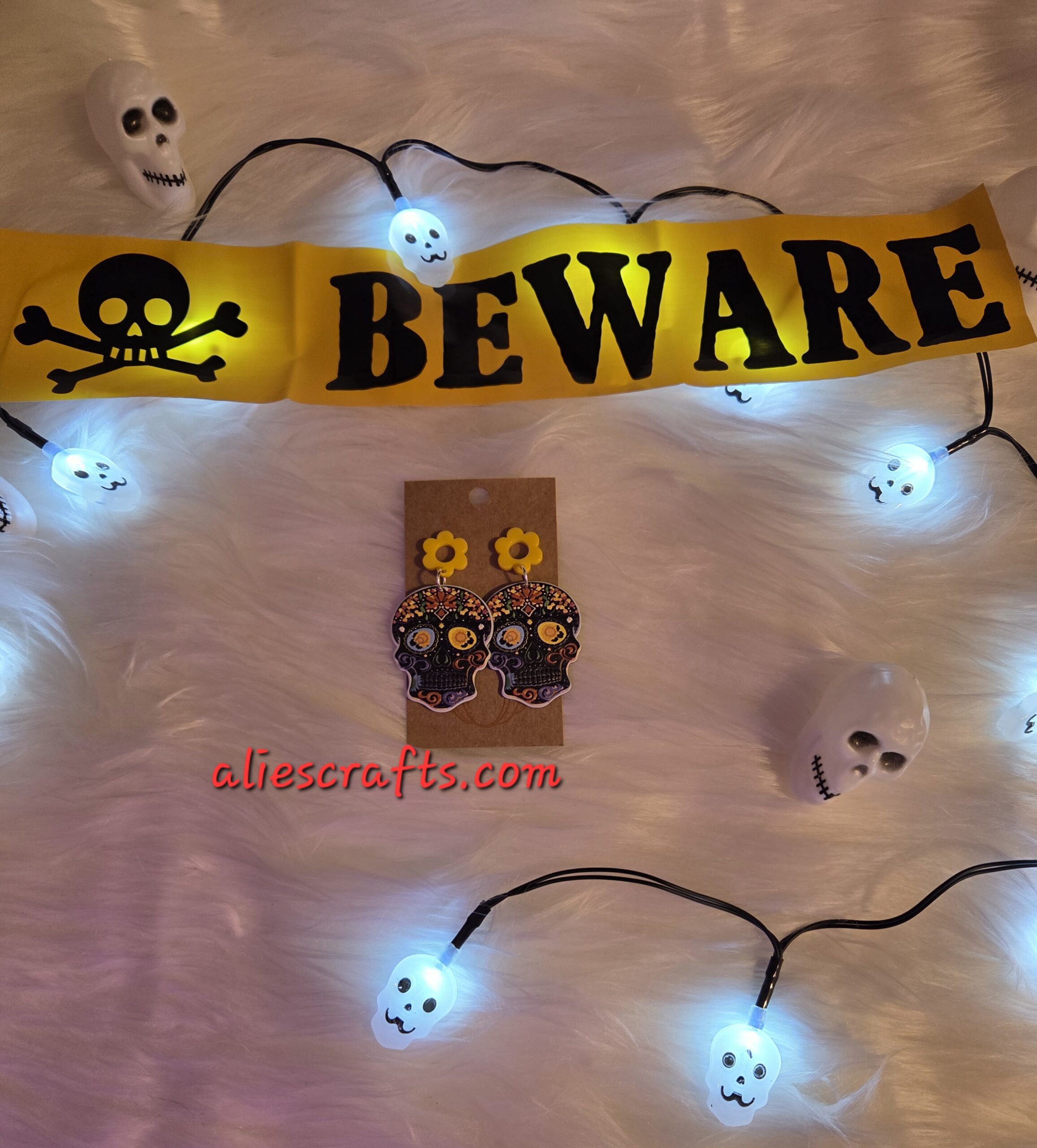 Sugar skull earrings - Image 2