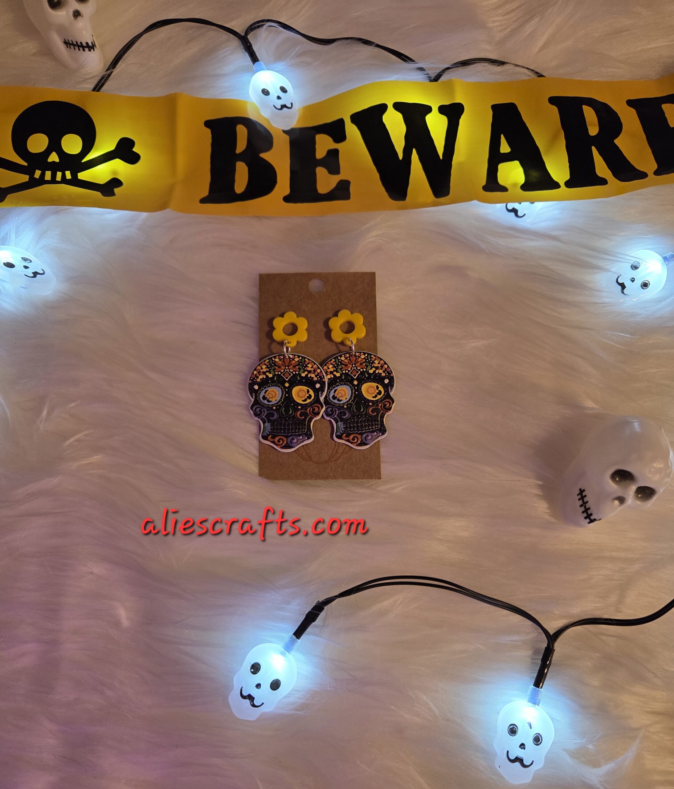 Sugar skull earrings - Image 3