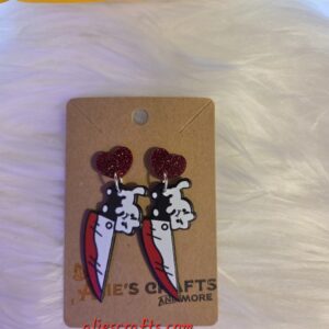 Cats with knife earrings