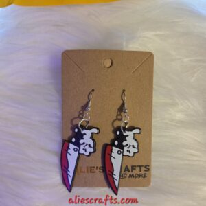 Cat's with knife earrings