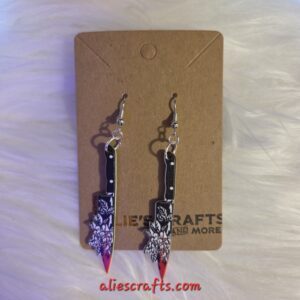 Knife with flowers earrings