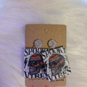 Spooky vibes earrings with glitter posts