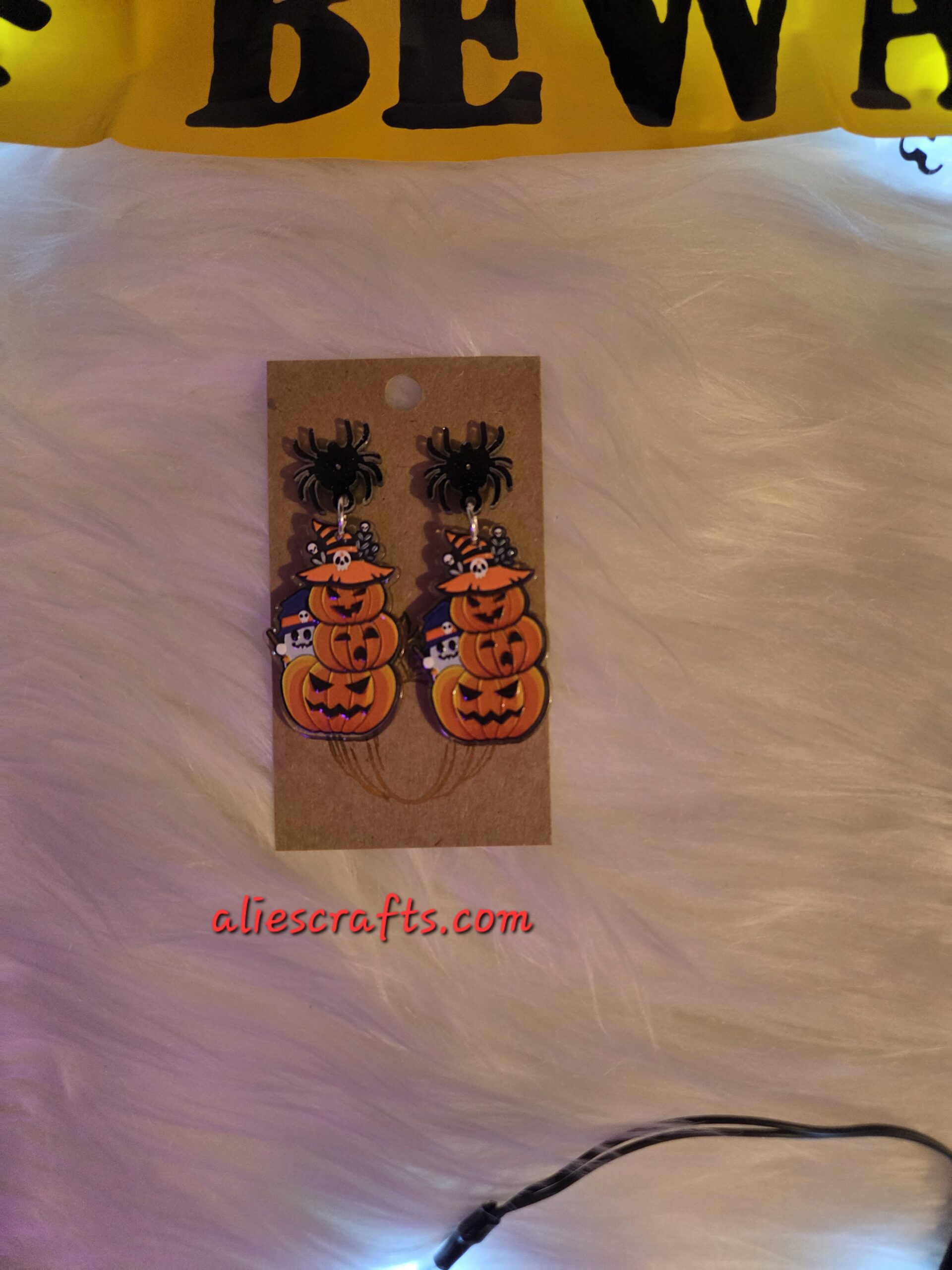 Stacked pumpkin earrings - Image 4