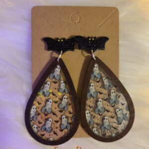 Ghost riding bike earrings