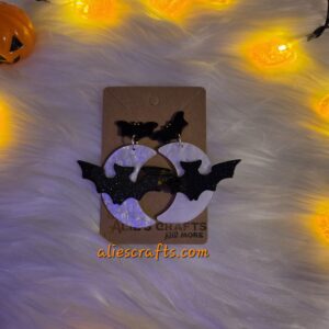 Bats with moons earrings