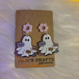 Flower ghost earrings