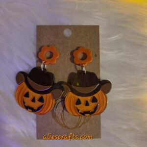 Cowboy pumpkin earrings