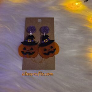 Witch pumpkin earrings