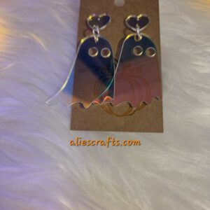 Ghost earrings with heart post