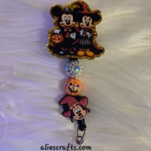 Mickey and Minnie Halloween badge