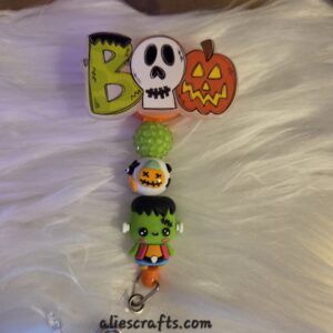 Boo badge with frankie bead
