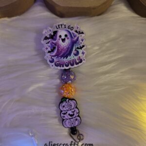 Lets go ghouls Halloween badge reel