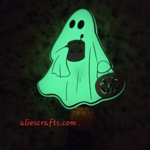 Glow in the dark ghost badge