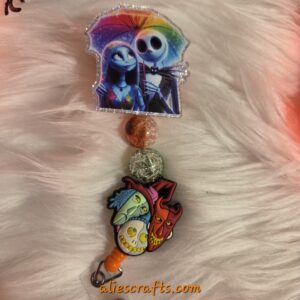 Jack and sally Halloween badge