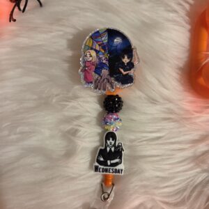 Wednesday and Enid Halloween badge
