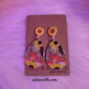 Pumpkin and sunflower earrings