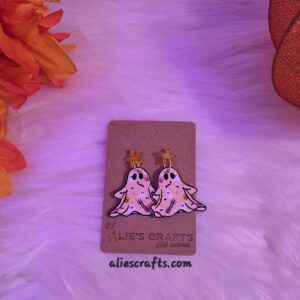 Ghost earrings on star post