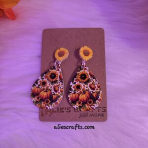 Sunflower and pumpkin earrings