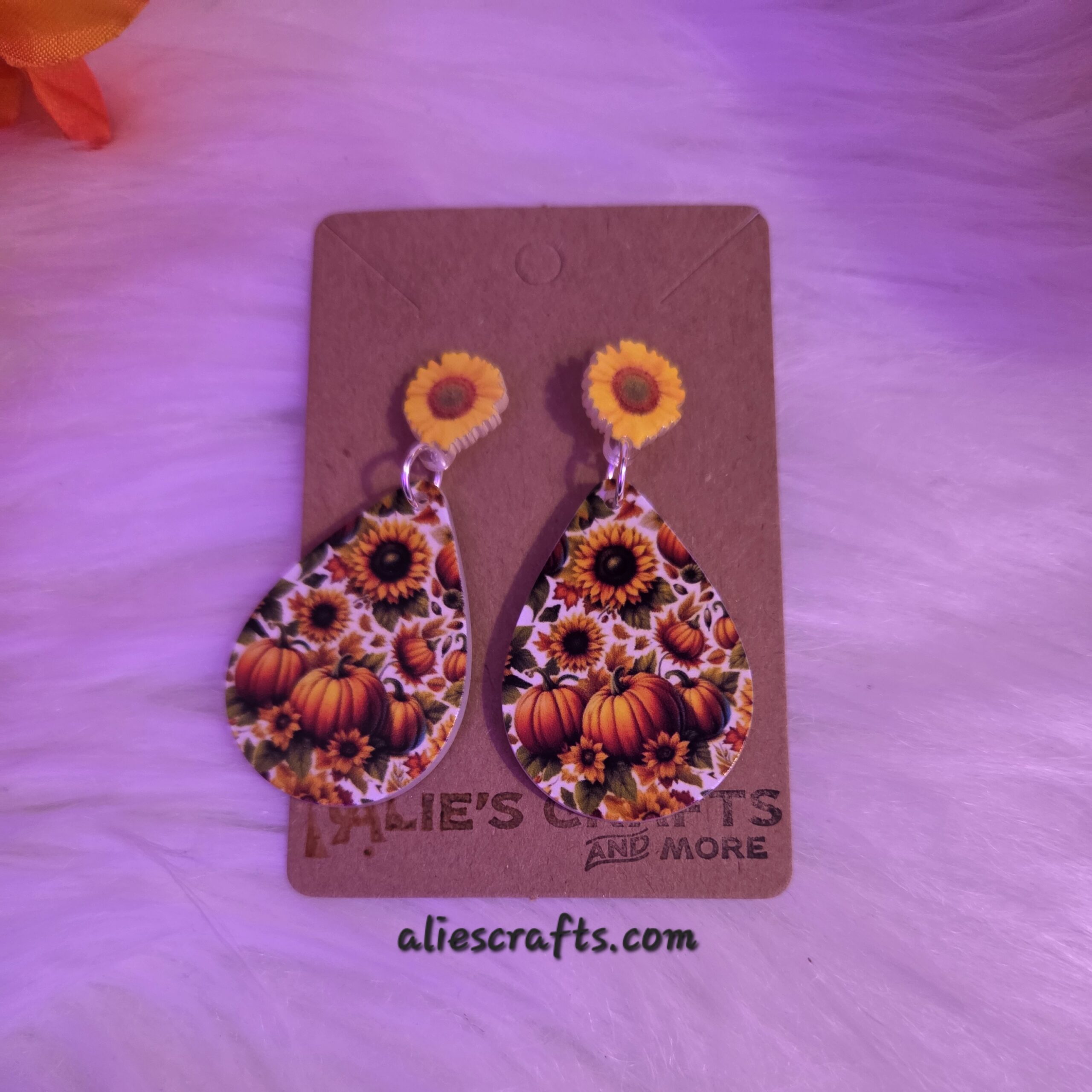 Sunflower and pumpkin earrings