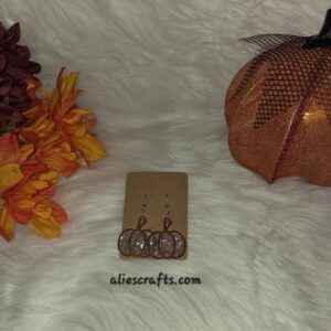Silver glitter pumpkin earrings