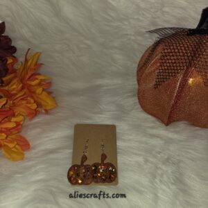 Multi glitter pumpkin earrings