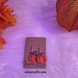 Orange pumpkin with leopard bow