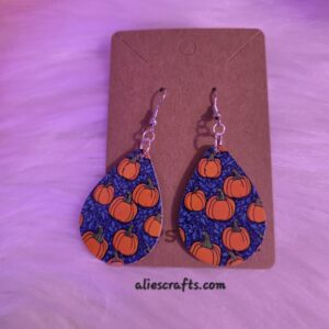 Blue pumpkin earrings