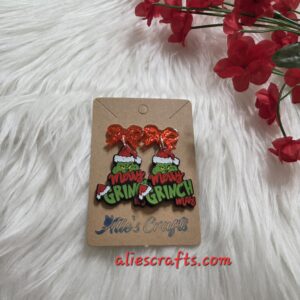 Merry grinchmas earrings