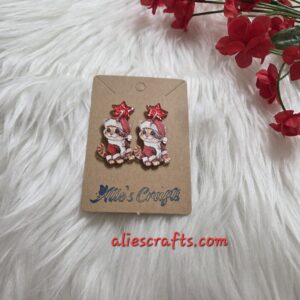 Christmas kitty earrings