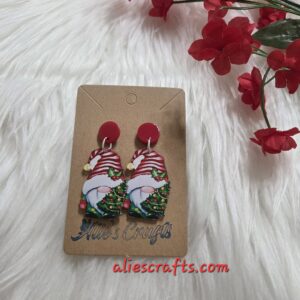 Gnome christmas earrings