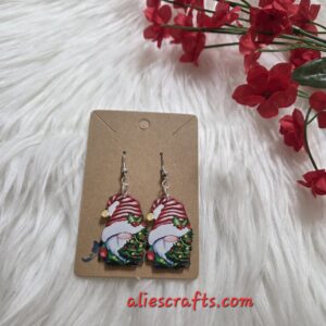 Gnome christmas earrings