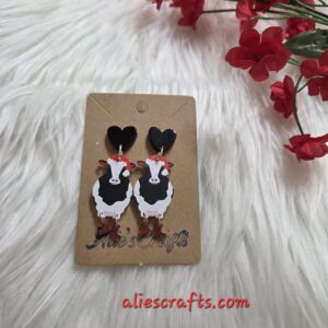 20251126_173436 Cow earrings with dangle feet