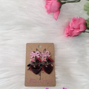 Rose heart earrings