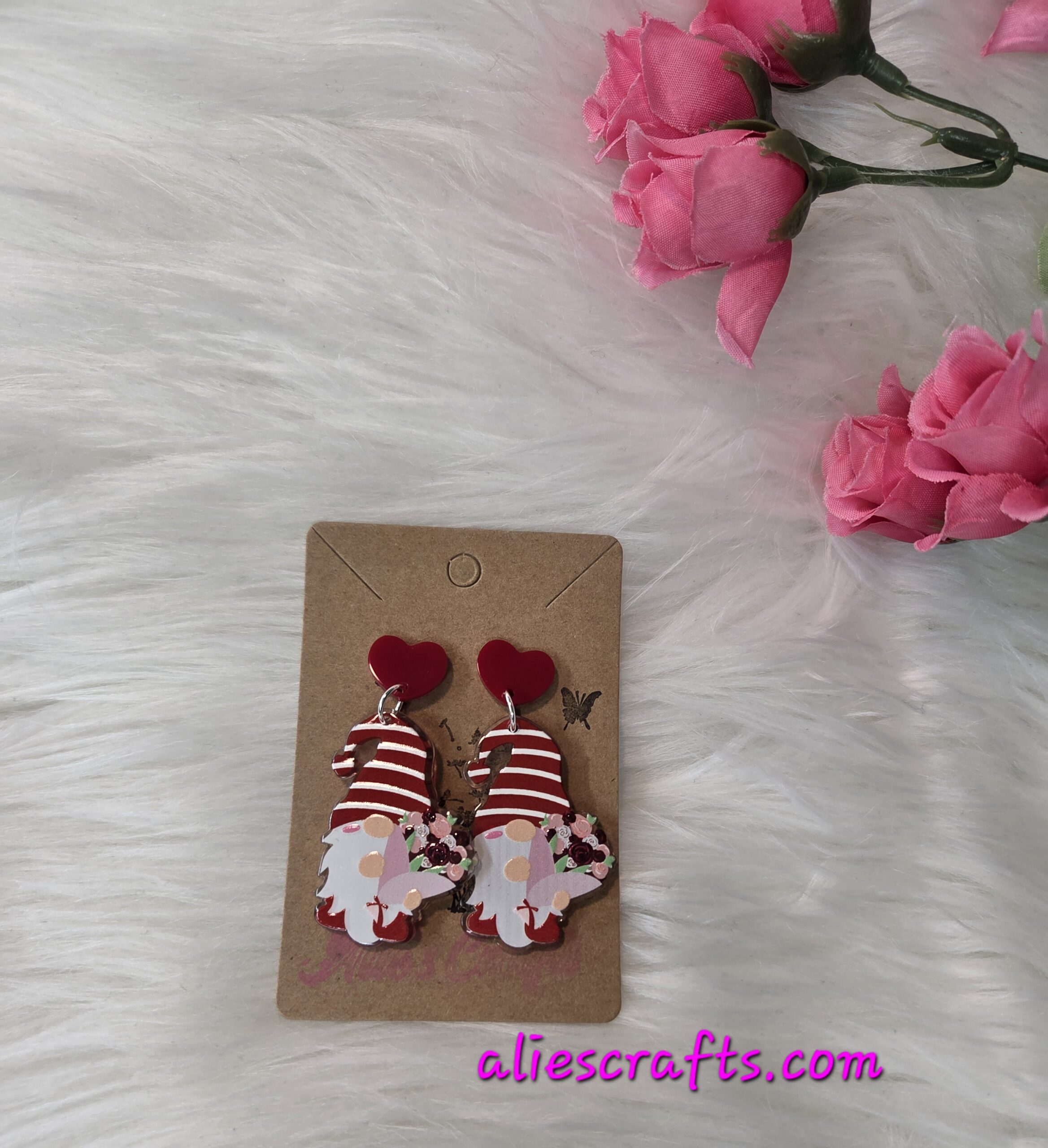 Flower gnome earrings