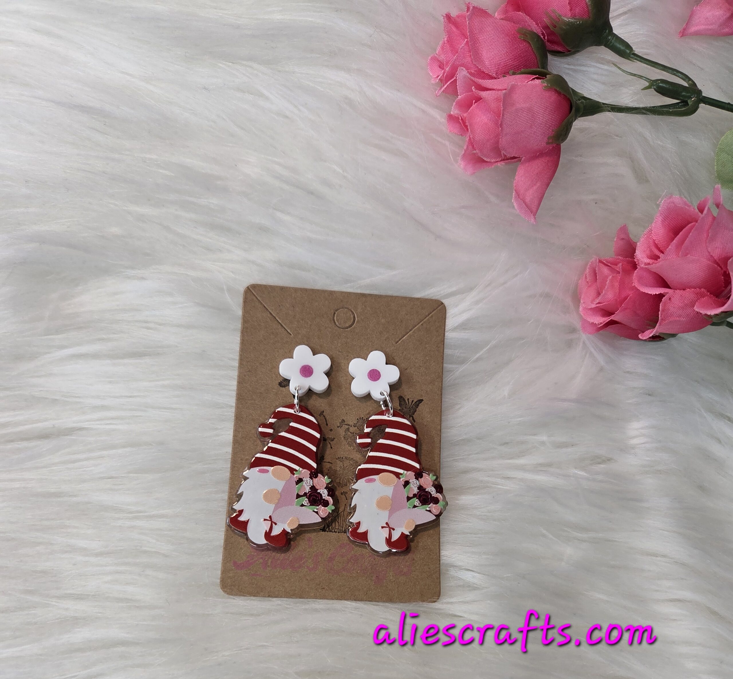 Flower gnome earrings - Image 3