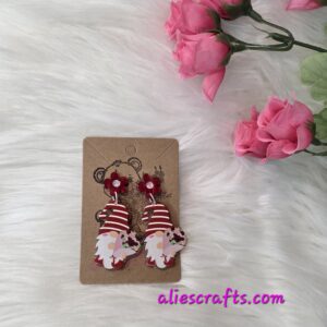 Flower gnome earrings