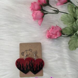 Fire heart earrings