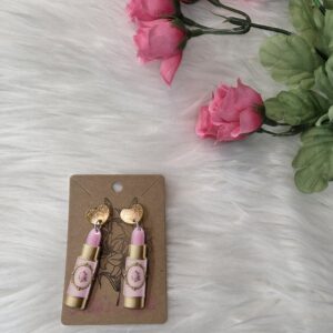 Rose lipstick earrings