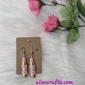 Rose lipstick earrings