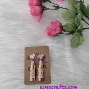Rose lipstick earrings
