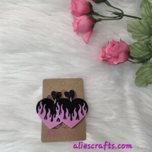 Fire heart earrings