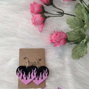 Fire heart earrings