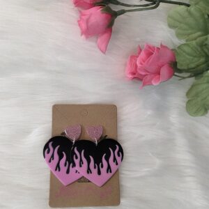 Fire heart earrings